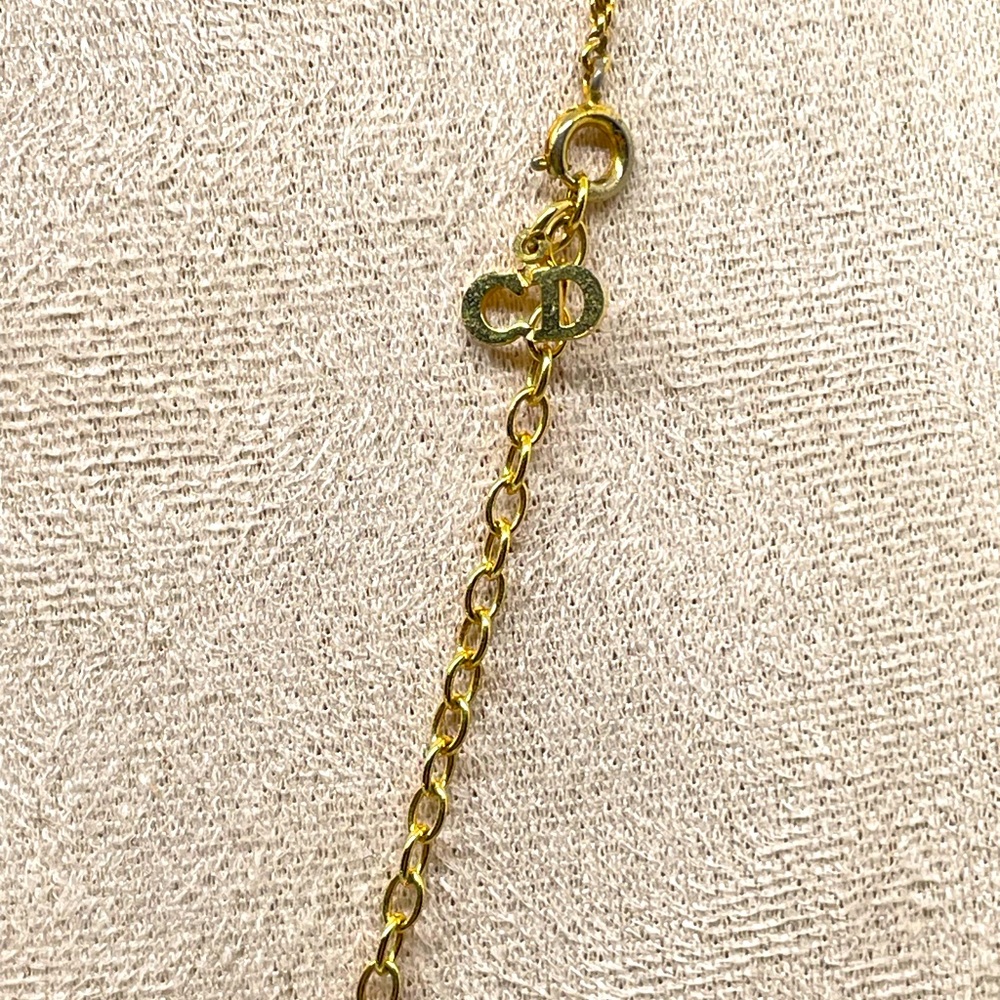 Christian Dior Vintage Oval Gold with Black Enamel Pendant Necklace - Picture 8 of 10
